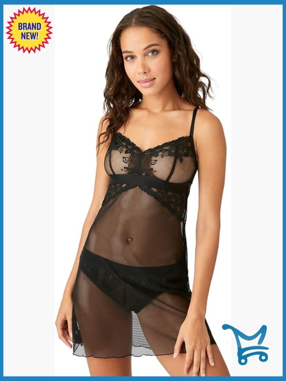 Sexy Floral Lace Chemise with Adjustable Straps Wire Free